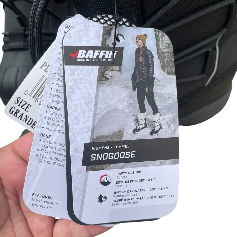 Baffin Women’s Snogoose Winter/Snow‎ Boots, Black, Size 9, NWT